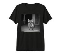 Funny Raccoon Flipping Off Middle Finger On Security Camera Premium T-Shirt