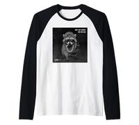 Funny Raccoon Flipping Off Middle Finger On Security Camera Raglan Baseball Tee