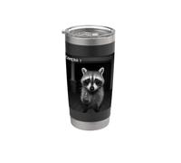 Funny Raccoon Flipping Off Middle Finger On Security Camera Stainless Steel Insulated Tumbler