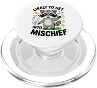 Funny Raccoon For Kids Get Into Mischief Children Boys Girl PopSockets PopGrip for MagSafe
