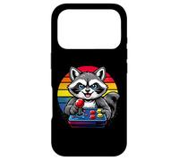 Funny Raccoon Gamer Graphic Arcade Joystick Mascot Design Case for iPhone 17 Pro