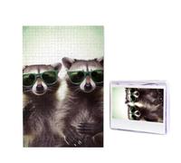 Funny Raccoon Green Sunglasses Jigsaw Puzzle for Adults Challenging Wooden Puzzles 1000 Pieces Personalized Photo Puzzle Picture Jigsaws Custom Jigsaw Puzzles for Birthday