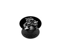 Funny Raccoon Guitarist Rock Music Art Illustration PopSockets Adhesive PopGrip