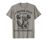 Funny Raccoon Gym Humor I Work Out So I Can Eat Garbage T-Shirt