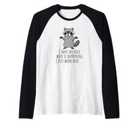 Funny Raccoon: I Have No Idea What is Happening Raglan Baseball Tee
