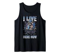 Funny Raccoon I Live Here Now Tank Top