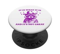 Funny Raccoon Meme Is What It Is Not Great Vintage PopSockets Adhesive PopGrip