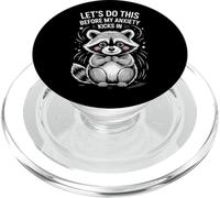 Funny Raccoon Meme Let's Do This Before My Anxiety Kicks In PopSockets PopGrip for MagSafe