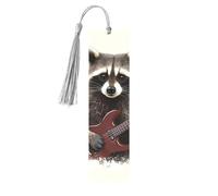 Funny Raccoon Metal Bookmarks with Tassels,Pendant Unique Handmade Bookmark Craft DIY Wooden Bookmarks Cute Hanging Tags Ornaments for Book Lovers Birthday Teachers Gift