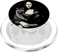 Funny Raccoon Mona Lisa holding a cute Trash Panda PopSockets PopGrip for MagSafe