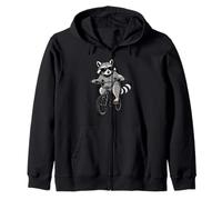 Funny Raccoon On A Bicycle Cycling Zip Hoodie