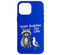Funny Raccoon Pigeon Trash Buddies Bandits Graphic Case for iPhone 16 Pro Max