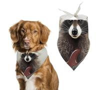 Funny Raccoon Printed Pet Scarf Polyester Triangle Scarf - One Size (27.6in X 11.8in)