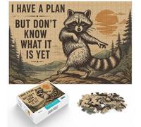 Funny Raccoon Quote Poster, I Have a Plan Hum Jigsaw Puzzle, 1000 Piece | For free time at home: 1000-piece jigsaw puzzle for adults offers 1000 pieces for a longer challenge.
