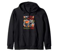 Funny Raccoon Ranger Park Dumpster Fire Smokey Bear Parody Zip Hoodie