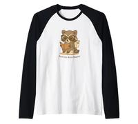 Funny Raccoon Reading on the Toilet “Just One More Chapter” Raglan Baseball Tee