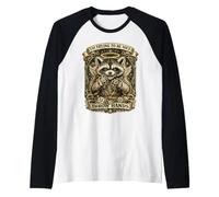 Funny Raccoon Ready to Throw Hands Design Cute Raccoons Raglan Baseball Tee