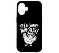 Funny Raccoon Riding Chicken Off to Commit Tomfoolery Case for iPhone 16