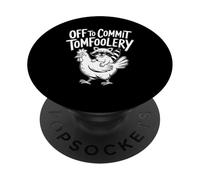 Funny Raccoon Riding Chicken Off to Commit Tomfoolery PopSockets Adhesive PopGrip