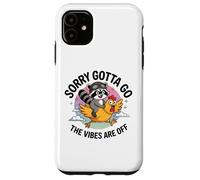 Funny Raccoon Riding Chicken Sorry Gotta Go Animal Humor Case for iPhone 11