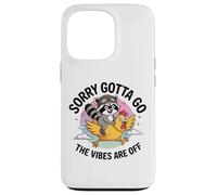 Funny Raccoon Riding Chicken Sorry Gotta Go Animal Humor Case for iPhone 13 Pro
