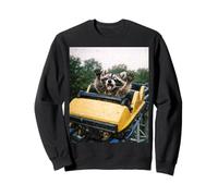 Funny Raccoon Roller Coaster Meme Silly Graphic Sweatshirt