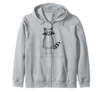 Funny Raccoon Scribble Hand Drawn Sketch Drawing Zip Hoodie