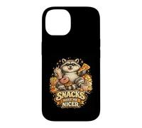 Funny Raccoon Snack Lover Humor Design Cute But Feral Case for iPhone 14