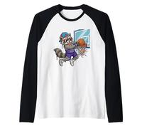 Funny Raccoon Soccer Goalie Donut Sprinkle Trash Panda Kids Raglan Baseball Tee