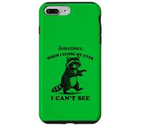 Funny Raccoon Sometimes Close My Eyes Cant See Vintage Case for iPhone 7 Plus/8 Plus