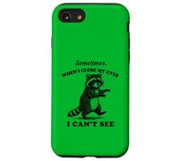 Funny Raccoon Sometimes Close My Eyes Cant See Vintage Case for iPhone SE (2020) / 7/8