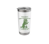 Funny Raccoon Sometimes Close My Eyes Cant See Vintage Stainless Steel Insulated Tumbler