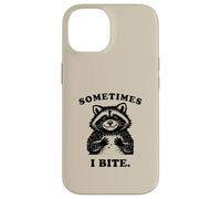 Funny Raccoon Sometimes I Bite Humor Nostalgia 90s Vintage Case for iPhone 14