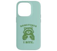 Funny Raccoon Sometimes I Bite Humor Nostalgia 90s Vintage Case for iPhone 14 Pro