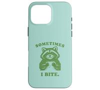 Funny Raccoon Sometimes I Bite Humor Nostalgia 90s Vintage Case for iPhone 16 Pro Max