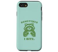 Funny Raccoon Sometimes I Bite Humor Nostalgia 90s Vintage Case for iPhone SE (2020) / 7/8