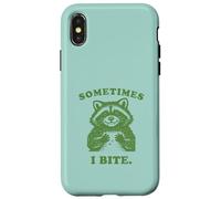 Funny Raccoon Sometimes I Bite Humor Nostalgia 90s Vintage Case for iPhone X/XS