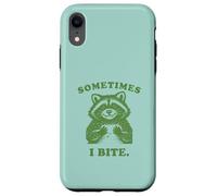 Funny Raccoon Sometimes I Bite Humor Nostalgia 90s Vintage Case for iPhone XR