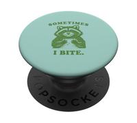 Funny Raccoon Sometimes I Bite Humor Nostalgia 90s Vintage PopSockets Adhesive PopGrip
