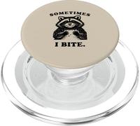 Funny Raccoon Sometimes I Bite Humor Nostalgia 90s Vintage PopSockets PopGrip for MagSafe