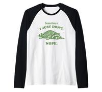 Funny Raccoon Sometimes I Just Don't Nope Vintage Lazy Raglan Baseball Tee