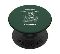 Funny Raccoon Sometimes I Think Then Forget Vintage Graphic PopSockets Adhesive PopGrip