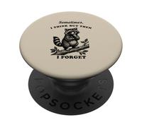 Funny Raccoon Sometimes Think Then Forget Humor Vintage PopSockets Adhesive PopGrip