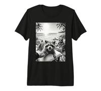 Funny Raccoon Spa Day Beach Vacation Meme Selfcare Premium T-Shirt