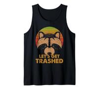 Funny Raccoon Trash Panda Lets Get Trashed Retro Humor Tank Top