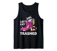 Funny Raccoon Trash Panda Lets Get Trashed Retro Humor Tank Top