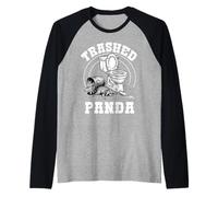Funny Raccoon Trashed Trash Panda Drunk Meme Drinking Humor Raglan Baseball Tee