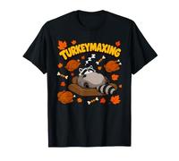 Funny Raccoon Turkeymaxing Thanksgiving Dinner Turkey Nap T-Shirt