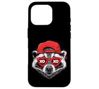 Funny Raccoon with Heart Sunglasses Cute Animal Lover Case for iPhone 16 Pro