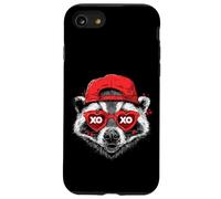 Funny Raccoon with Heart Sunglasses Cute Animal Lover Case for iPhone SE (2020) / 7/8